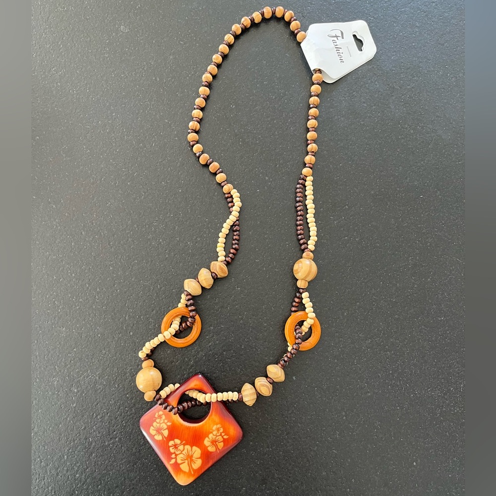 Necklace made of real wood, light weight